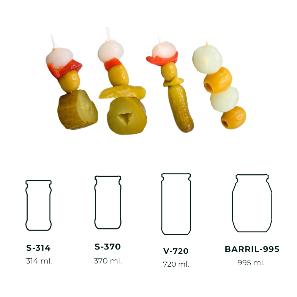 ALDALUZ PICKLES MENU Banderillas with olives and pickled vegetables Packing